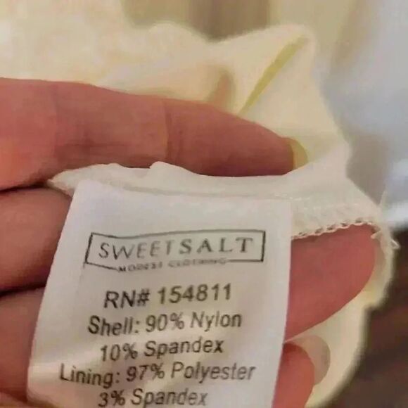 Sweet Salt Women's Ivory Stretch Lace Lined Modest Dress - Picture 13 of 13